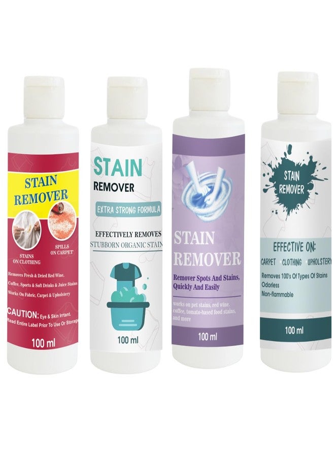 TOOVUS Stain Remover Combo Pack of Red, Doll, Purple and Sky Stain Remover | Multi-Surface Cleaning Solution for Clothes, Fabrics, Upholstery (100 g Each) - Image 1